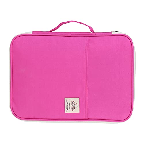 MRSTORY A4 Dokumentbeuteldatei Ordner Portfolio Organizer Sturdy Langlebige Reißverschluss Multi -Taschen -Stoffkoffer für Geschäftsreise -Büroschule Arbeit (Rosenrot) von MRSTORY