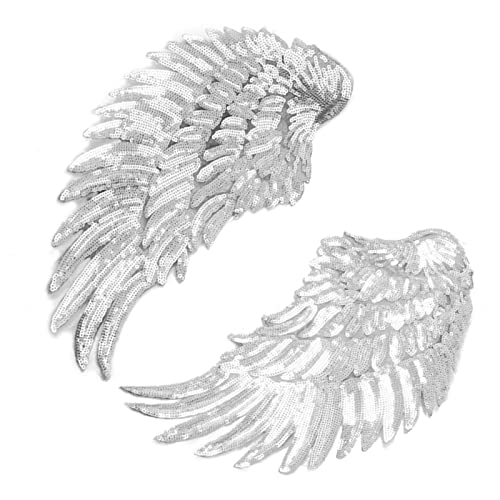 MRSTORY Angel Wings Paillettenflecken Silbereisen auf Gestickten Stoffflecken für DIY -Kleidung Rockbeutel Schuhe Dekoration 2pcs 29 X 12 Cm MRSTORY Angel Wings Paillettenflecken Silbereisen auf Gestickten Stoffflecken für DIY -Kleidung Rockbeutel Schuhe Dekoration 2pcs 29 X 12 Cm von MRSTORY