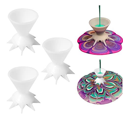 MRSTORY Lack Gießen Split Tasse Trichter DIY Malerei Vorräte Split Tasse für Acrylfarben Mini 7 Bein für Künstler (Weiß) von MRSTORY