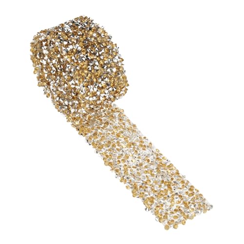 MRSTORY Sparkle Kristall Strassnetz Mesh Wrap Roll Band für Hochzeitsdekoration (Kristallgelb) von MRSTORY