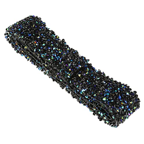 MRSTORY Sparkle Kristall Strassnetz Mesh Wrap Roll Band für Hochzeitsdekoration (Schwarz + blau ab Farbe) von MRSTORY