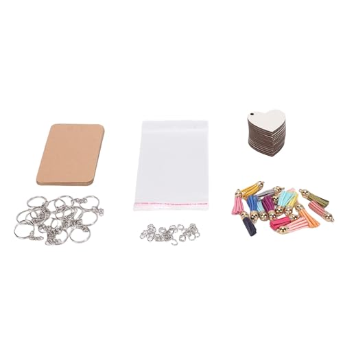 MRSTORY Sublimation Keychain Blanks Doppelseitiges MDF -Board mit Keyrings Open Rings und Quasten Craft DIY Personalisiertes Geschenking -Kit für Heimwerker (Herzform) von MRSTORY