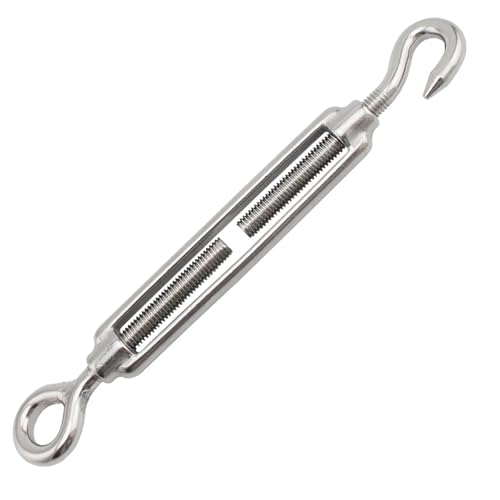 Haken und Öse Spannschloss Drahtspanner, 2 stücke M4 Bis M14 A4 316 Edelstahl Haken Und Öse Spannschloss Draht Seil Spannung Spanner Draht Spanner(M12) von MRVAKDYDI