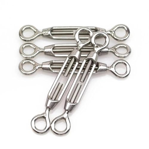 Haken und Öse Spannschloss Drahtspanner, 304 Edelstahl Auge & Auge Spannschloss M4/M5/M6 Spannschloss Einstellbare Draht Seil Spanner(M4,2PCS) von MRVAKDYDI