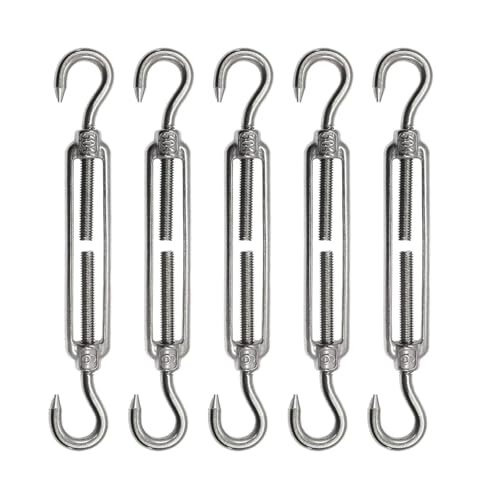 Haken und Öse Spannschloss Drahtspanner, 304 Edelstahl Haken & Haken M6 Spannschlösser Einstellbare Draht Seil Spanner Pack Von 5 Haken und Öse Spannschloss Drahtspanner, 304 Edelstahl Haken & Haken M6 Spannschlösser Einstellbare Draht Seil Spanner Pack Von 5 von MRVAKDYDI