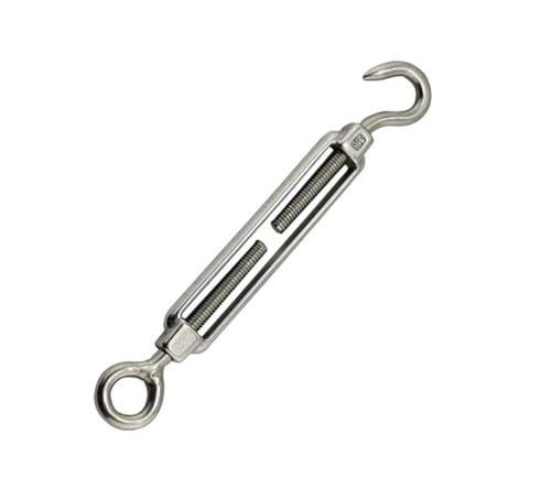 Haken und Öse Spannschloss Drahtspanner, 5PCs Edelstahl Spannschloss Einstellen Haken Ring Schraube Draht Seil Spanner Anziehen Kabel Schraube Stecker Frühling Metall(Oc Type,M4) von MRVAKDYDI