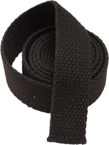 MRVAKDYDI Baumwollgewebe, Nylon-Gurtband, Baumwoll-Canvas-Gurtbänder for Taschen, Polster-Gurtband(Black,25MM x 20Y) von MRVAKDYDI