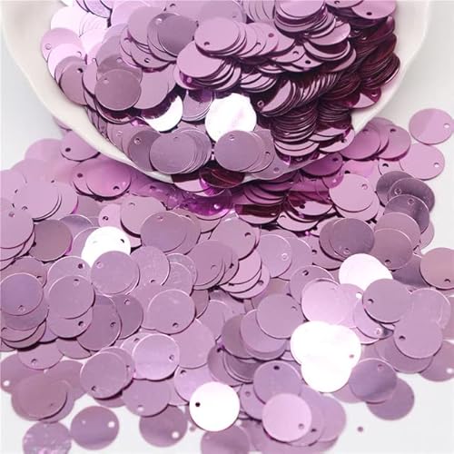 MRVAKDYDI Blume mit Loch-Pailletten, PVC-Pailletten, Mehrfarbig, mehrere Größen, 10-g-Packung(Light Purple,15mm 10gram) von MRVAKDYDI