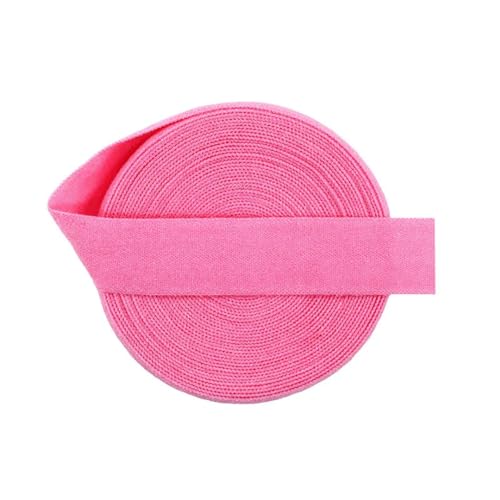 MRVAKDYDI Breites flaches Gummiband, 2/5/10 Yard 5/8" 15Mm Solid Matte Fold Over Elastics Spandex Band Haargummi Stirnband Kleid Nähen(Hot Pnnrk,2 Yards) von MRVAKDYDI