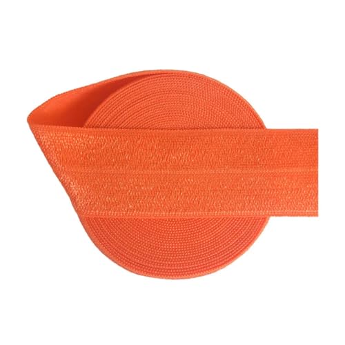 MRVAKDYDI Breites flaches Gummiband, 2/5/10 Yards 1" 25 mm solides Faltgummiband aus Satin, for Stirnbänder, Unterwäsche, Kleider, for Nähen von Spitzenbesatz(Autumn Orange,2 Yards) von MRVAKDYDI