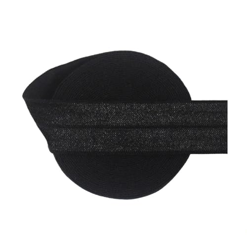 MRVAKDYDI Breites flaches Gummiband, 2/5/10 Yards 1" 25 mm solides Faltgummiband aus Satin, for Stirnbänder, Unterwäsche, Kleider, for Nähen von Spitzenbesatz(Black,10 Yards) von MRVAKDYDI