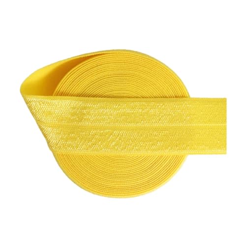 MRVAKDYDI Breites flaches Gummiband, 2/5/10 Yards 1" 25 mm solides Faltgummiband aus Satin, for Stirnbänder, Unterwäsche, Kleider, for Nähen von Spitzenbesatz(Daffodil,2 Yards) von MRVAKDYDI