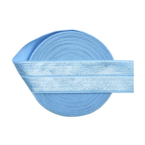 MRVAKDYDI Breites flaches Gummiband, 2/5/10 Yards 1" 25 mm solides Faltgummiband aus Satin, for Stirnbänder, Unterwäsche, Kleider, for Nähen von Spitzenbesatz(Placid Blue,5 Yards) von MRVAKDYDI
