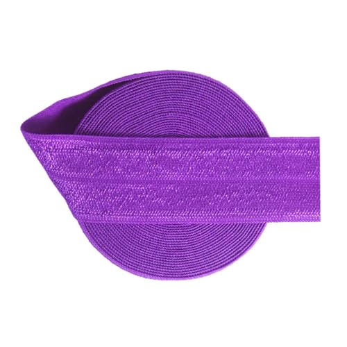 MRVAKDYDI Breites flaches Gummiband, 2/5/10 Yards 1" 25 mm solides Faltgummiband aus Satin, for Stirnbänder, Unterwäsche, Kleider, for Nähen von Spitzenbesatz(Purple,10 Yards) von MRVAKDYDI