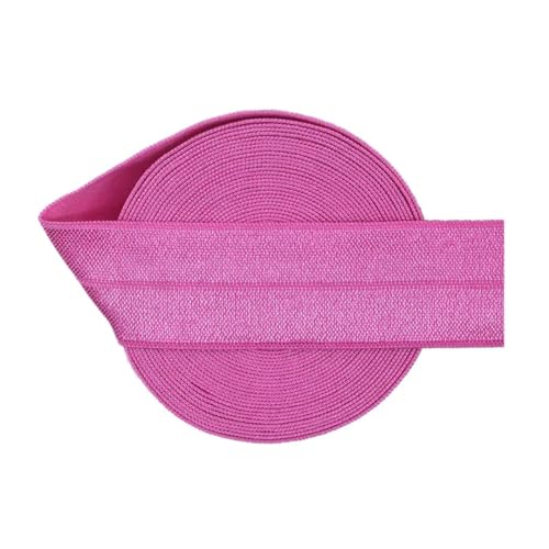 MRVAKDYDI Breites flaches Gummiband, 2/5/10 Yards 1" 25 mm solides Faltgummiband aus Satin, for Stirnbänder, Unterwäsche, Kleider, for Nähen von Spitzenbesatz(Raspberry Rose,2 Yards) von MRVAKDYDI