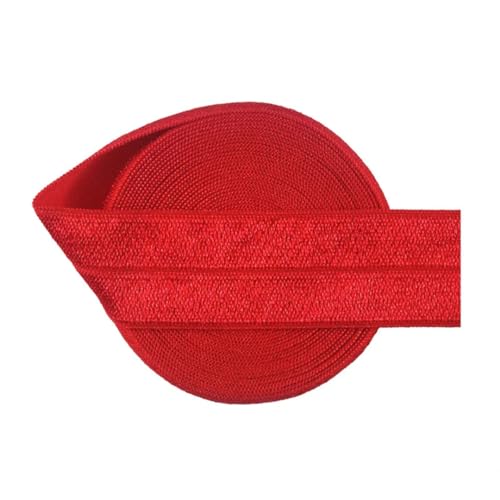 MRVAKDYDI Breites flaches Gummiband, 2/5/10 Yards 1" 25 mm solides Faltgummiband aus Satin, for Stirnbänder, Unterwäsche, Kleider, for Nähen von Spitzenbesatz(Red,10 Yards) von MRVAKDYDI