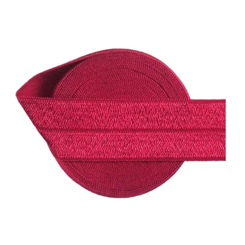 MRVAKDYDI Breites flaches Gummiband, 2/5/10 Yards 1" 25 mm solides Faltgummiband aus Satin, for Stirnbänder, Unterwäsche, Kleider, for Nähen von Spitzenbesatz(Scarlet,5 Yards) von MRVAKDYDI