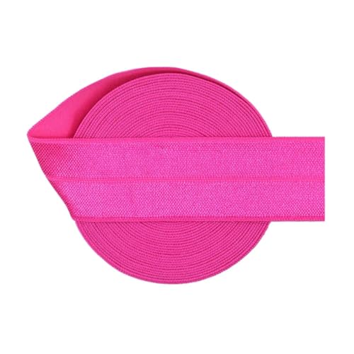 MRVAKDYDI Breites flaches Gummiband, 2/5/10 Yards 1" 25 mm solides Faltgummiband aus Satin, for Stirnbänder, Unterwäsche, Kleider, for Nähen von Spitzenbesatz(Virtual Pnnrk,10 Yards) von MRVAKDYDI
