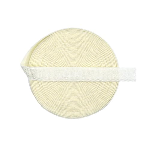 MRVAKDYDI Breites flaches Gummiband, 2/5/10 Yards 3/8" 10 mm festes elastisches Spandex-Satinband, BH-Träger, Stirnband, Kleid, Nähen, Spitzenbesatz(Antique White,5 Yards) von MRVAKDYDI