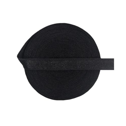 MRVAKDYDI Breites flaches Gummiband, 2/5/10 Yards 3/8" 10 mm festes elastisches Spandex-Satinband, BH-Träger, Stirnband, Kleid, Nähen, Spitzenbesatz(Black,2 Yards) von MRVAKDYDI