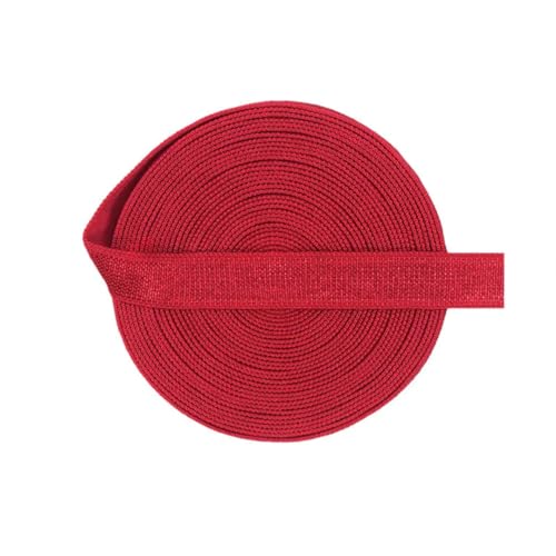 MRVAKDYDI Breites flaches Gummiband, 2/5/10 Yards 3/8" 10 mm festes elastisches Spandex-Satinband, BH-Träger, Stirnband, Kleid, Nähen, Spitzenbesatz(Red,2 Yards) von MRVAKDYDI
