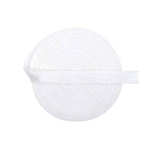 MRVAKDYDI Breites flaches Gummiband, 2/5/10 Yards 3/8" 10 mm festes elastisches Spandex-Satinband, BH-Träger, Stirnband, Kleid, Nähen, Spitzenbesatz(White9,2 Yards) von MRVAKDYDI