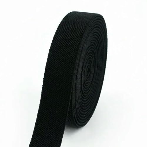 MRVAKDYDI Breites flaches Gummiband, Dekoratives Seil aus Gummi, Nähzubehör, Zubehör, Rot, 10 mm, 5 Meter(Black,10Meters) von MRVAKDYDI