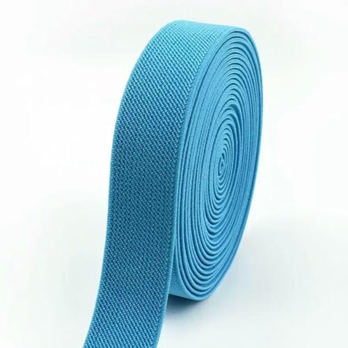 MRVAKDYDI Breites flaches Gummiband, Dekoratives Seil aus Gummi, Nähzubehör, Zubehör, Rot, 10 mm, 5 Meter(Lakeblue,5Meters) von MRVAKDYDI