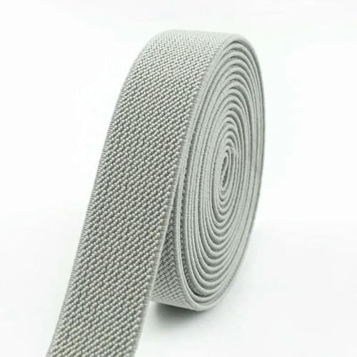 MRVAKDYDI Breites flaches Gummiband, Dekoratives Seil aus Gummi, Nähzubehör, Zubehör, Rot, 10 mm, 5 Meter(Silvergray,5Meters) von MRVAKDYDI