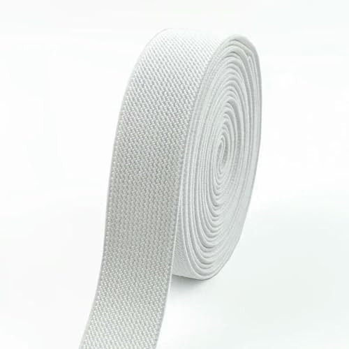 MRVAKDYDI Breites flaches Gummiband, Dekoratives Seil aus Gummi, Nähzubehör, Zubehör, Rot, 10 mm, 5 Meter(White,10Meters) von MRVAKDYDI