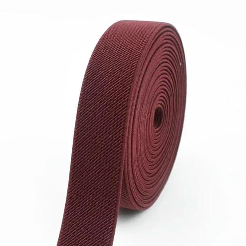 MRVAKDYDI Breites flaches Gummiband, Dekoratives Seil aus Gummi, Nähzubehör, Zubehör, Rot, 10 mm, 5 Meter(WineRed,10Meters) von MRVAKDYDI