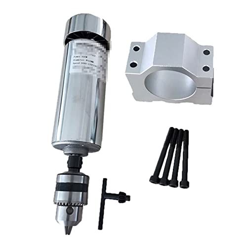 MRVAKDYDI CNC-Spindelmotor-Bausatz, 48 V Bohrspindelköpfe Luftgekühlte 0,5 kW Werkzeugmaschinenspindel/Drehzahlregler der Stromversorgung/MM-Montagehalterungen(Package 3) von MRVAKDYDI