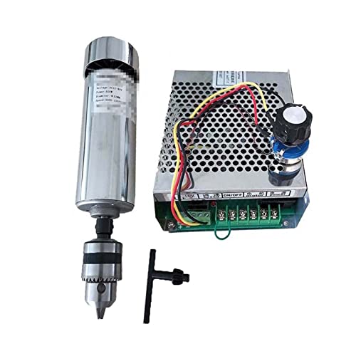 MRVAKDYDI CNC-Spindelmotor-Bausatz, 48 V Bohrspindelköpfe Luftgekühlte 0,5 kW Werkzeugmaschinenspindel/Drehzahlregler der Stromversorgung/MM-Montagehalterungen(Package 4) von MRVAKDYDI