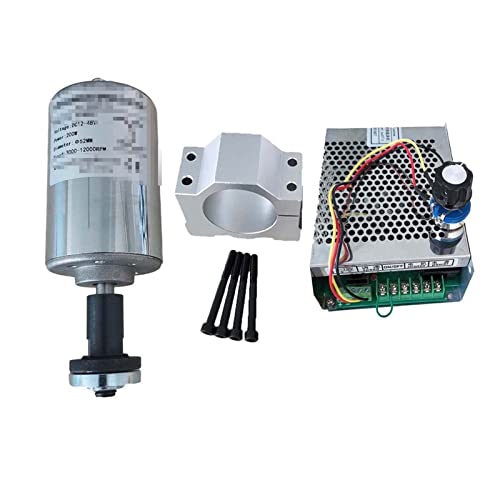 MRVAKDYDI CNC-Spindelmotor-Bausatz, Luftgekühlte 0,2 kW CNC-Spindel, Motor-Winkelschleifer-Kit, 200-W-Spindel, 52 mm Klemme/Stromversorgung, Drehzahlregler(Package 5) von MRVAKDYDI