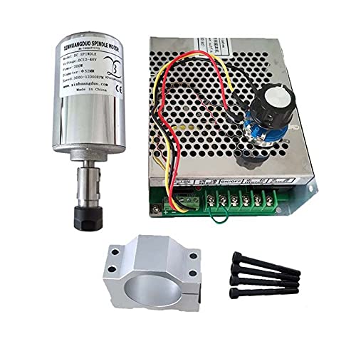 MRVAKDYDI CNC-Spindelmotor-Bausatz, Luftgekühlter 0,2 kW CNC-Spindelmotor-Kit ER11-Spannfutter 200 W Spindelmotor/Stromversorgung Drehzahlregler(Package 5) von MRVAKDYDI