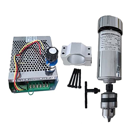 MRVAKDYDI CNC-Spindelmotor-Bausatz, Luftgekühlter 0,4-kW-CNC-Bohrfutterspindelmotor-Kit 400-W-Spindelmotor/Stromversorgung Drehzahlregler(Package 5) von MRVAKDYDI