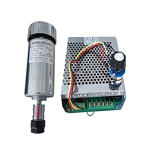 MRVAKDYDI CNC-Spindelmotor-Bausatz, Luftgekühlter 0,4-kW-CNC-Spindelmotor-Kit ER16-Spannfutter 400-W-Spindelmotor/Stromversorgung Drehzahlregler(Package 4 Er16) von MRVAKDYDI