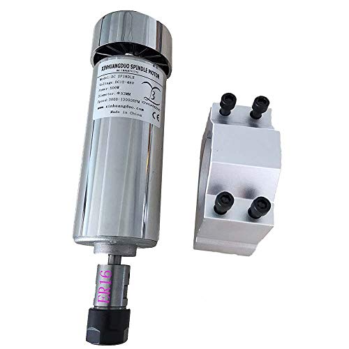 MRVAKDYDI CNC-Spindelmotor-Bausatz, Luftgekühlter DC 48V 0,5 kW CNC-Spindelmotor-Kit ER16-Spannfutter 500W Spindelmotor/Stromversorgung Drehzahlregler(Package 3 Er16) von MRVAKDYDI