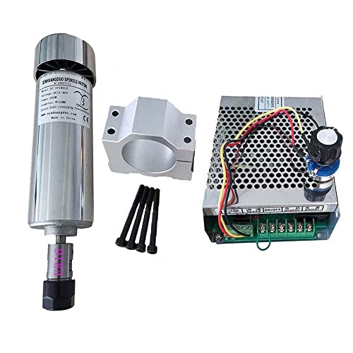 MRVAKDYDI CNC-Spindelmotor-Bausatz, Luftgekühlter DC 48V 0,5 kW CNC-Spindelmotor-Kit ER16-Spannfutter 500W Spindelmotor/Stromversorgung Drehzahlregler(Package 5 Er16) von MRVAKDYDI
