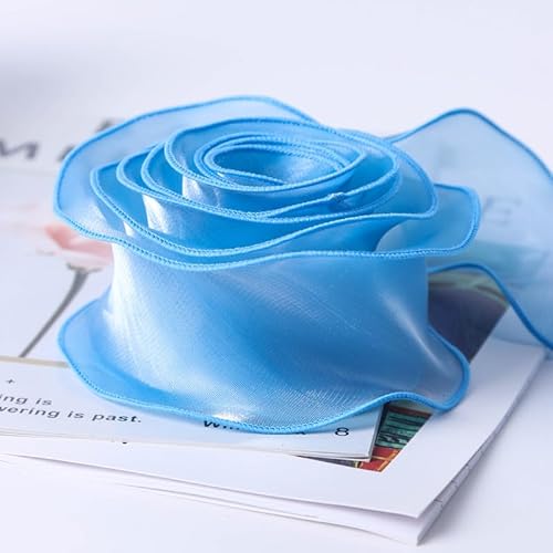 MRVAKDYDI Farbige Bänder Organza-Chiffonband, Organzaband, Polycotton, 9,1 m, 5 cm, durchsichtig, glänzend, for Basteln von Blumen, Blumensträußen, Girlanden, Hochzeitsgeschenkverpackungen, A06 MRVAKDYDI Farbige Bänder Organza-Chiffonband, Organzaband, Polycotton, 9,1 m, 5 cm, durchsichtig, glänzend, for Basteln von Blumen, Blumensträußen, Girlanden, Hochzeitsgeschenkverpackungen, A06 von MRVAKDYDI