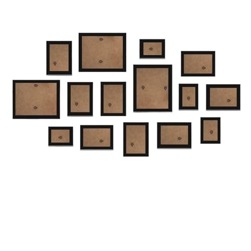 MRVAKDYDI Foto-Bilderrahmen anzeigen, Holz-Fotorahmen for Aufhängen an der Wand, Bilderanzeige, Mehrfarbig, 14er- oder 19er-Pack for die Dekoration im Home-Office(Black Photo 14Pcs) von MRVAKDYDI