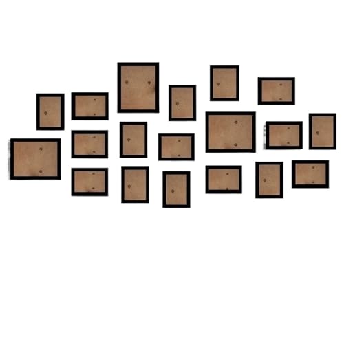 MRVAKDYDI Foto-Bilderrahmen anzeigen, Holz-Fotorahmen for Aufhängen an der Wand, Bilderanzeige, Mehrfarbig, 14er- oder 19er-Pack for die Dekoration im Home-Office(Black Photo 19pcs) von MRVAKDYDI