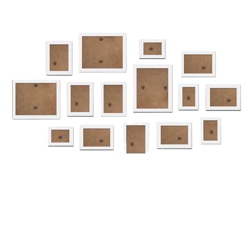 MRVAKDYDI Foto-Bilderrahmen anzeigen, Holz-Fotorahmen for Aufhängen an der Wand, Bilderanzeige, Mehrfarbig, 14er- oder 19er-Pack for die Dekoration im Home-Office(White 14Pcs) von MRVAKDYDI