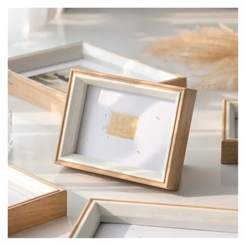 MRVAKDYDI Foto-Bilderrahmen anzeigen, Holz-Fotorahmen for Aufhängen an der Wand und for den Tisch, 5–12 Zoll, Mehrfarbig(White,7-inch) von MRVAKDYDI