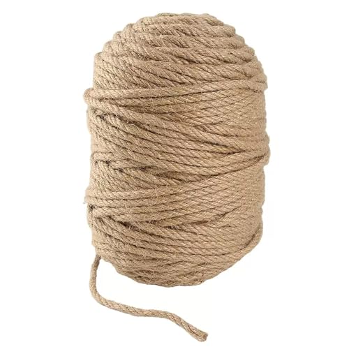 MRVAKDYDI Gartenschnur Juteschnur Juteschnur Schnur, Jute-Hanf-Schnur, 6 mm/8 mm x 328 Fuß, braun, for Bastelarbeiten, Gartenarbeit, Bündelung, Geschenkverpackung(6mmx100m(328ft)) von MRVAKDYDI