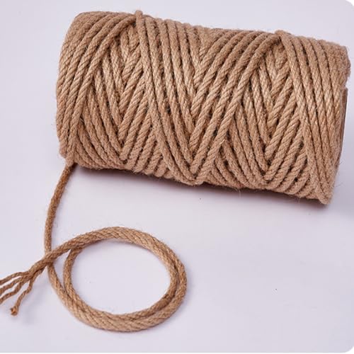 MRVAKDYDI Gartenschnur Juteschnur Juteschnur Schnur, Jute-Schnur, Hanfseil, braun, 6 mm/8 mm, 328 Fuß, for Gartenarbeit, Basteln, Geschenkverpackung, Katzenkratzen(6mmx100m(328ft)) von MRVAKDYDI