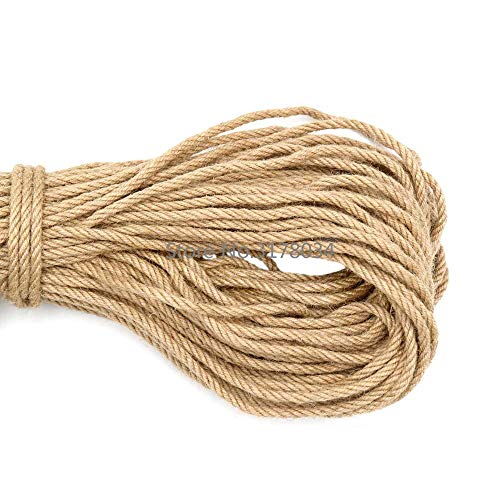 MRVAKDYDI Gartenschnur Juteschnur Juteschnur Schnur, Jute Seil Schnur Macrame String Khaki 6mm 20 Meter for DIY Handwerk Pet Kratzen von MRVAKDYDI