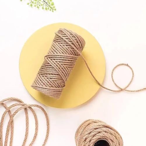 MRVAKDYDI Gartenschnur Juteschnur Juteschnur Schnur, Juteschnur for Gartenarbeit, Basteln, Geschenkverpackungen, Klettern, Katzenkratzen, Braun, 6 mm/8 mm x 328 Fuß(6mmx100m(328ft)) von MRVAKDYDI