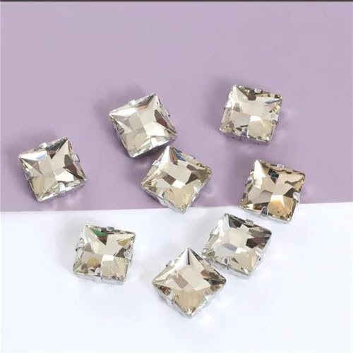 MRVAKDYDI Kristallglas-Klauenstrasssteine, Quadratische Glas-Strasssteine ​​zum Aufnähen, Mehrfarbig, 8–14 mm, 20–50 Stück(Lt.Coffee,12mm 20pcs) von MRVAKDYDI