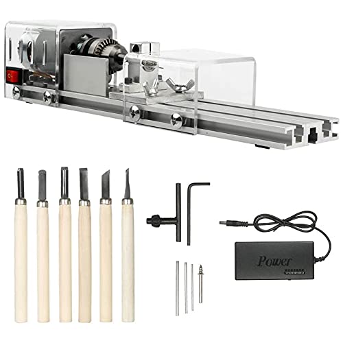 MRVAKDYDI Mini-Holzdrehmaschine, 100W Mini Holz Drehmaschine Perlen Und Fräsen Maschine Mit Power Adapter for DIY 12-24V DC Silber MRVAKDYDI Mini-Holzdrehmaschine, 100W Mini Holz Drehmaschine Perlen Und Fräsen Maschine Mit Power Adapter for DIY 12-24V DC Silber von MRVAKDYDI
